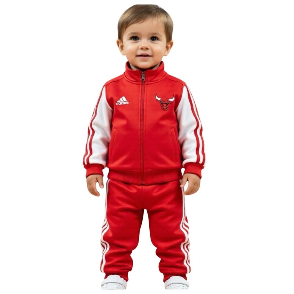 Adidas Chicago Bulls Toddler Full Zip Red Track Set Size 7T